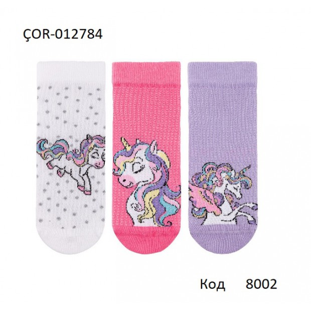 Bross Шкарпетки бавовняні для дівчинки короткі СІТКА Малюнок ÇOR-012784 МІКС  12(3)шт.