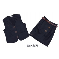 ,,Suzie122-152меморі КОСТЮМ Жилетка "Шанталь" (5439) + Спідниця чорний122-152 6 р.