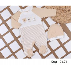 Tr Комбінезон інтерлок для хлопчика ANNORA 259   3,6,9 міс. 3 шт