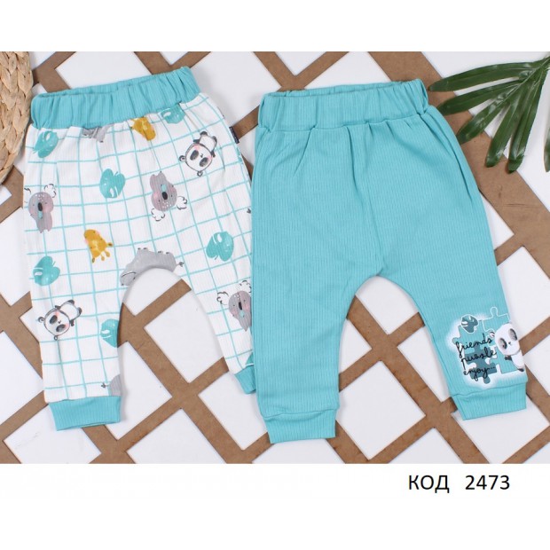 Tr Штанішки для хлопчика інтерлок MİNİWORLD 16453  6-12 міс.  8шт