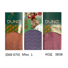 DUNA Колготки бавовняні ясельні МАЛЮНОК 068-074  МІКС кольорів    3шт