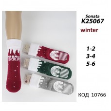 ArtiKatamino Шкарпетки махрові для дівчинки СИЛІКОН К25067 МІКС 1-2//5-6   12(3) шт.