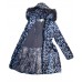 Ch Пальто зимове для дівчинки синтапон на флісі Moonbox 140-158 леопард синій 4(1)шт