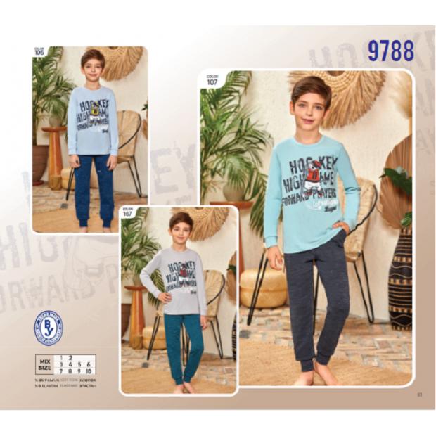 BR Піжама для хлопчика 03-06 стрейч/бавовна  9788    3-6  4 шт.