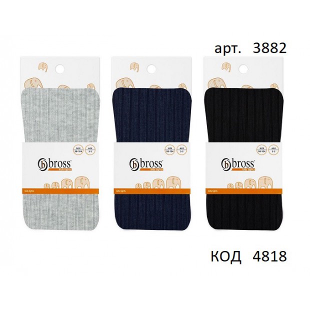 Bross  Колготки бавовняні для дівчинки РУБЧИК 3882 МІКС   6(3) шт.