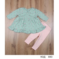 МС Комплект для дівчинки інтерлок-рібана КП-2469   62,68,74р 3шт