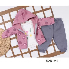 Tr Костюм 3-ка для дівчинки 3-х нитка начос  STAR 315 9міс.-3роки 4 шт.