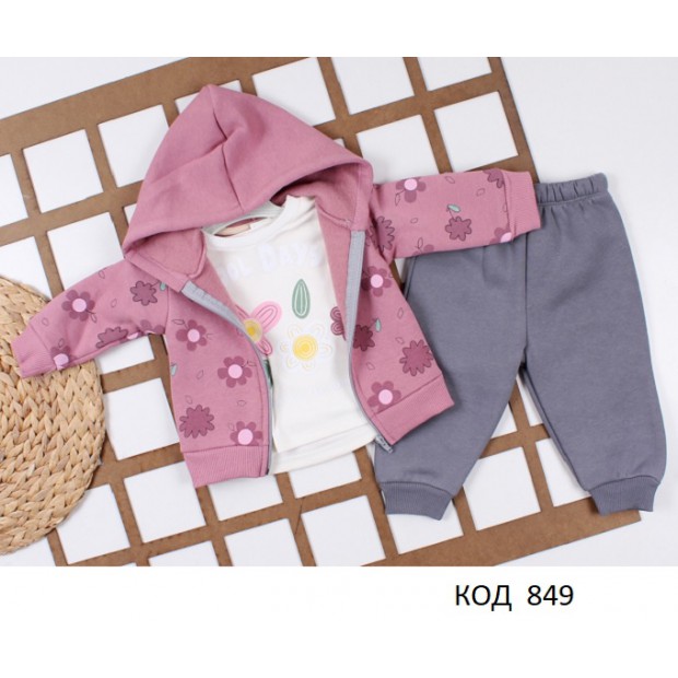 Tr Костюм 3-ка для дівчинки 3-х нитка начос  STAR 315 9міс.-3роки 4 шт.
