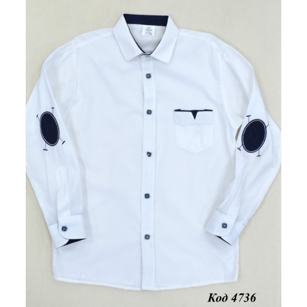 Tr Сорочка для хлопчика Туреччина 1802 БІЛИЙ  11-14(140-158)  4 шт