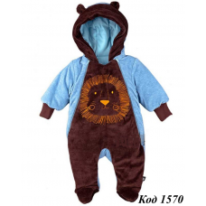 ЛяЛя Комбінезон велюр синтепон на трикотажі для хлопчика 8ВЛ048(8-04) 62,68,74 1шт