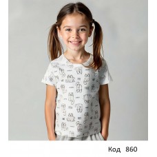 ТТ Футболка для дівчинки кулір 0601217кішб  92-110 сірий   4шт
