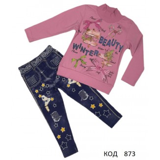 Tr Костюм для дівчинки (реглан начос+ лосини начос) Lily 7148   098-110  4(3) шт.