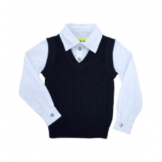 Ch Кофта-обманка для хлопчика Xiaofeihu (7,(104)  косичка чорний   5(1)( шт