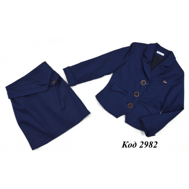 Suzie Км 122-152меморіКОСТЮМ Піджак "Габбі" (5412) + Спідниця синій122-152 6 р.