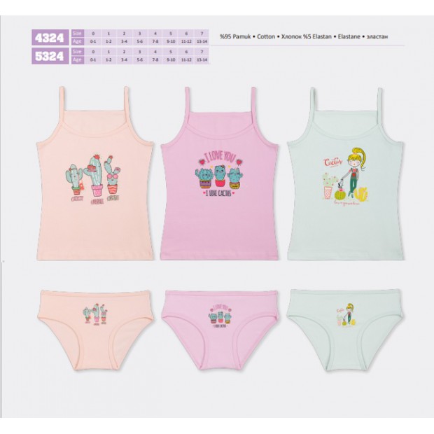 BR Набір6 білизни для дівчинки(майка+ТРУСИ) 4324/5324   6(3)шт.