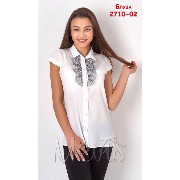 Mevis Блуза короткий рукав шифон на гудзиках 2710  146-164  4шт