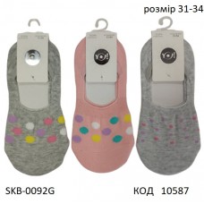 YO Сліди для дівчинки SKB-0092G    МІКС кольорів    31-34   6(3) шт