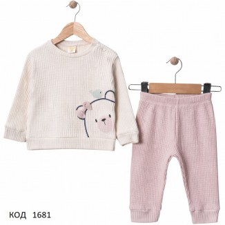 Tr Костюм для дівчинки інтерлок/резинка DECO 25476  9,12,18,24 міс. 4 шт