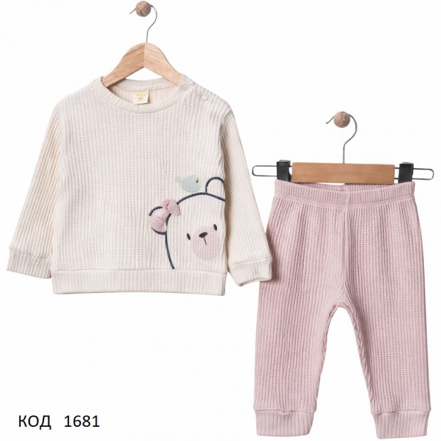 Tr Костюм для дівчинки інтерлок/резинка DECO 25476  9,12,18,24 міс. 4 шт