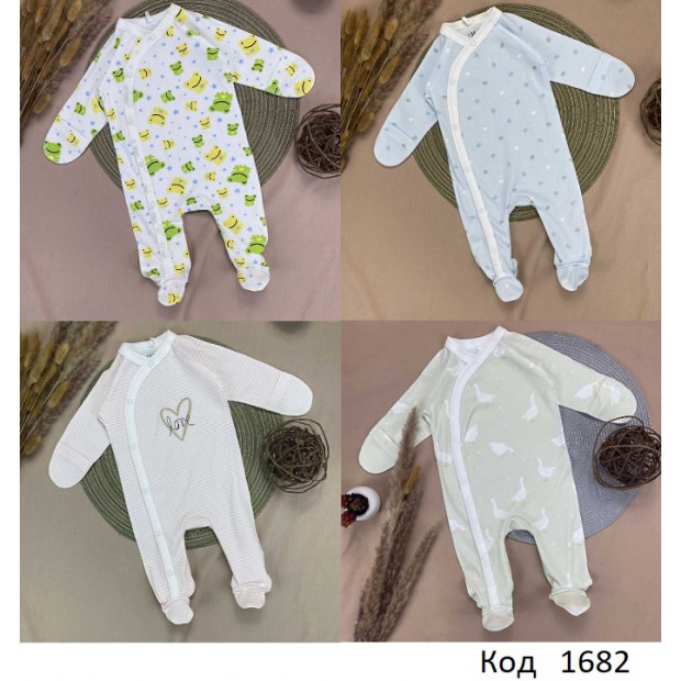 SwMr Комбінезон інтерлок закриті ручки мікс  56  4шт