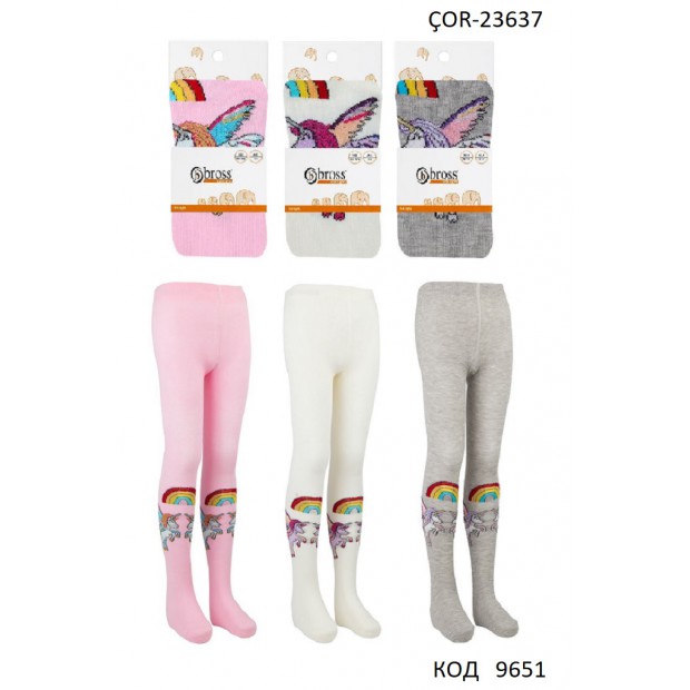 Bross  Колготки бавовняні для дівчинки МАЛЮНОК ÇOR-23637 МІКС 6(3) шт