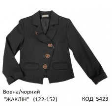 SuzieПд 122-152шерсть Піджак для дівчинки Жк10608 "ЖАКЛІН" чорний 122-152 6 р.