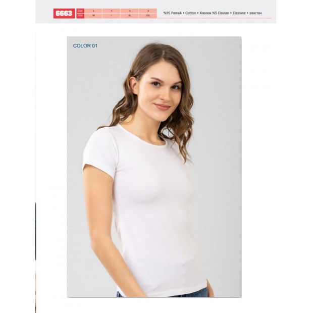 BR Футболка жіноча 6663,01  БІЛИЙ         6(1)шт.