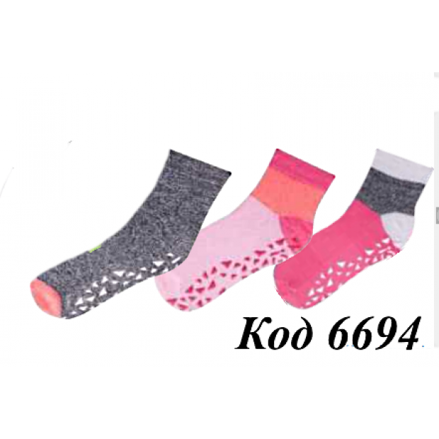 YO Шкарпетки жіночі SK-53 з ABS підліток мікс кольорів  31-34//39-42  6(3) шт