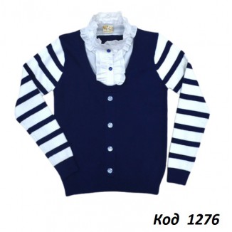 ,Ch Кофта-обманка для дівчинки Xiaofeihu  120-160( 122-146)  синій 5шт.