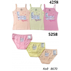 BR Набір білизни для дівчинки(майка+ТРУСИ) 4258/5258  06   6(3)  шт.