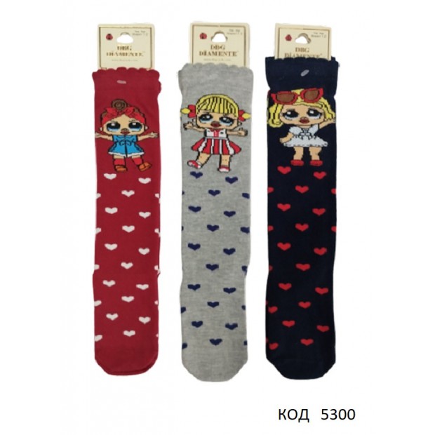 DBG Підколенки бавовняні для дівчинки LOLA МІКС 12(6) шт