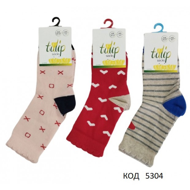 Bross Шкарпетки бавовняні для дівчинки МАЛЮНОК 17195 МІКС  12(3)шт.