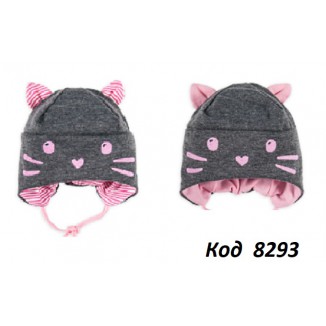 МС Шапка трикотаж на зав'язціі для дівчинки "БО" 36-38 р.  5 шт.