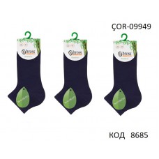 Bross Шкарпетки бавовняні для хлопчика короткі БАМБУК Синій/ Чорний Однотон ÇOR-09949   12(3)шт.