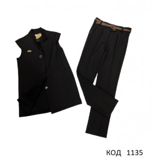 ,,Suzie146-158шерстьКОСТЮМ Жилетка "Оллана"(9018)+Спідниця чорний146-158   3шт
