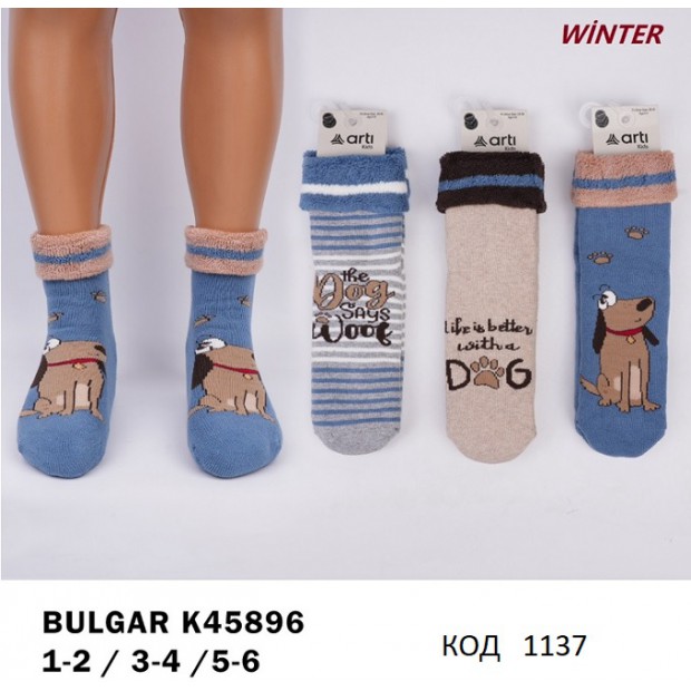 ArtiKatamino Шкарпетки махрові для хлопчика ВІДВОРОТ К45896 МІКС 1-2--7-8    12(3) шт.