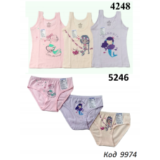 BR Набір білизни для дівчинки(майка+ТРУСИ) 4248/5246   6(3)шт.