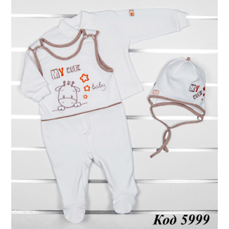 Комбинезон с кофтой интерлок  Cute 56,62,68р. 3(1)шт.