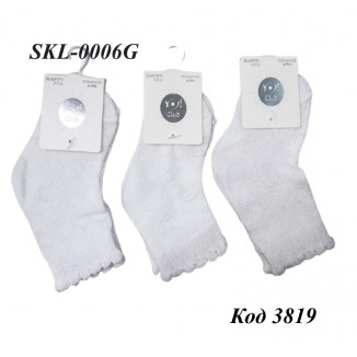 YO Шкарпетки для дівчинки SKL-0006G   АЖУР СІТКА  БІЛИЙ   17-19//31-34  . 6(3)шт