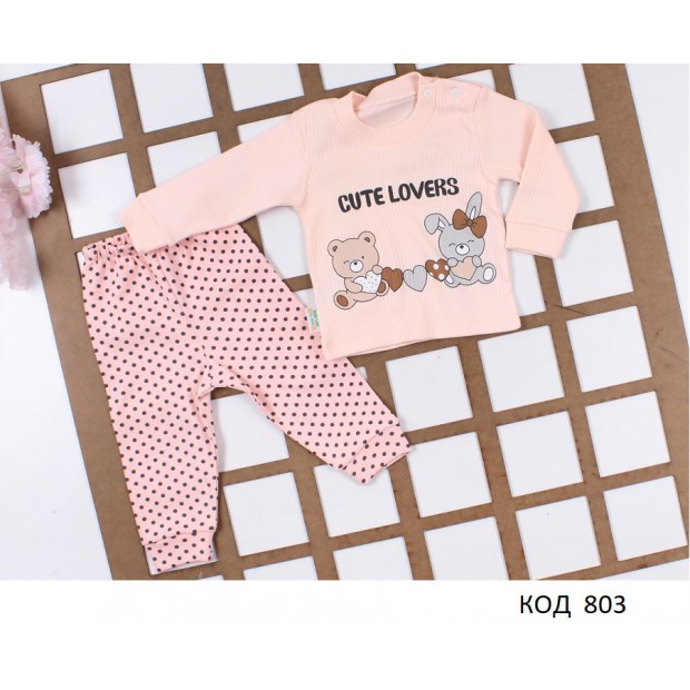 Tr Костюм для дівчинки 2-х нитка ÇILGIN 196  80-98  3 шт.