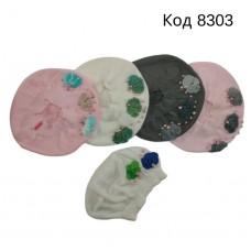."Нікола"Берет в'язаний для дівчинки 15V4  (р.8/9років) 5шт