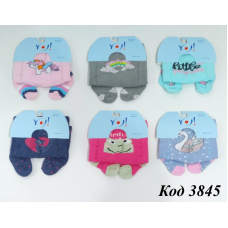 YO Колготки махрові для дівчинки RA-07G   МАЛЮНОК   56,68,80,92  6(3)шт