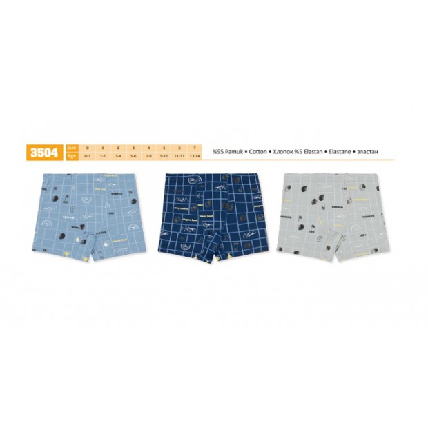 BR Шорти боксери для хлопчика 3504     6(3) шт