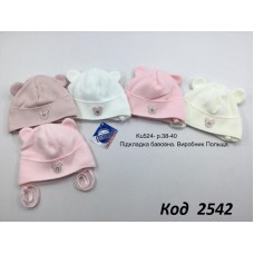 Grands Шапка в'язана на трикотажі для дівчинки (на завязках) Ku524  38-40  5 шт