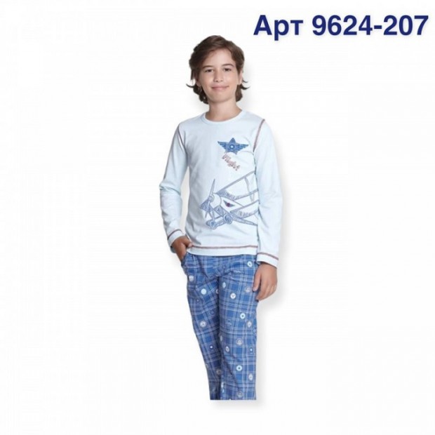 BR Піжама для хлопчика 07-10 стрейч/бавовна  9624    ACIK MAVI(207,217)блакитний  1шт.