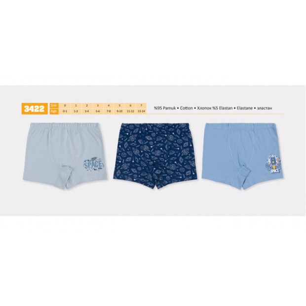 BR Шорти боксери для хлопчика 3422  6(3) шт