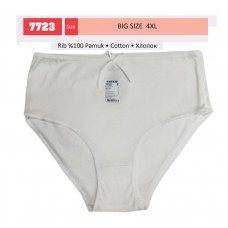 BR Труси жіночі  7723,01  БІЛИЙ   БАТАЛ рібана 4XL(60-62)    12(3)шт