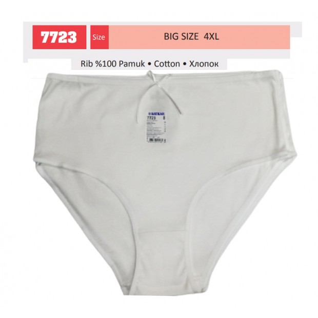 BR Труси жіночі  7723,01  БІЛИЙ   БАТАЛ рібана 4XL(60-62)    12(3)шт