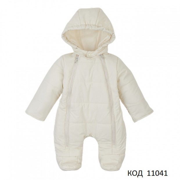 ЛяЛя Комбінезон плащівка (синтепух 200г/кв.м) УНІ   8ПЛ084 (3-30  МОЛОЧНИЙ  62,68,74  1 шт.