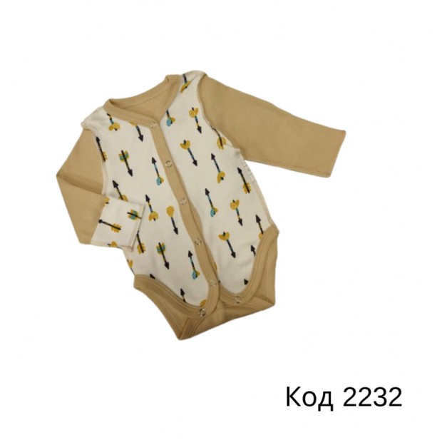 ББ Боді інтерлок (застібка посередині) КОМБІ 56,62,68,74, 4р.